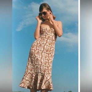 Anthropologie Hutch floral slim midi dress